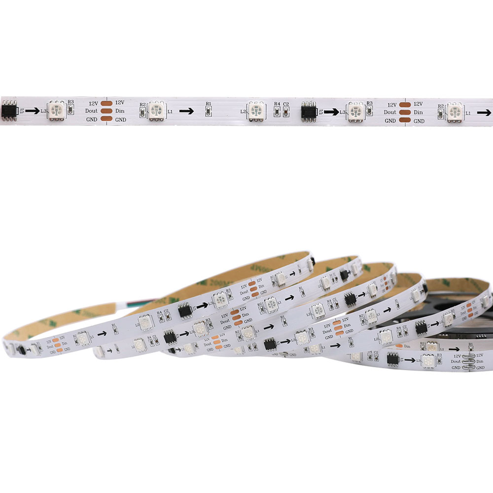 WS2811 DC12V 150LEDs Programmable LED Strip Lights, Addressable Digital Full Color Chasing Flexible LED Strips, Indoor Use, 5m/16.4ft Per Reel By Sale